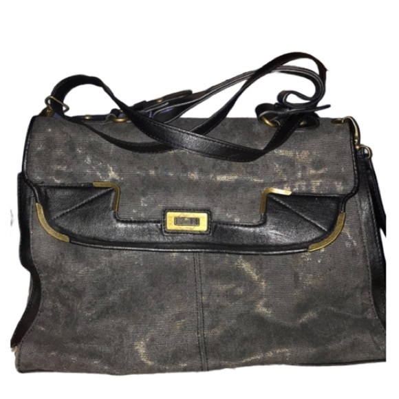 Jessica Simpson subtle Animal Print Metallic Tote / Laptop Bag soft Briefcase - Picture 1 of 14